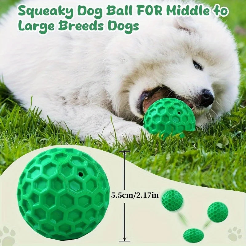 Beef Flavor Hexagonal Rubber Chew Toy for Aggressive Chewers