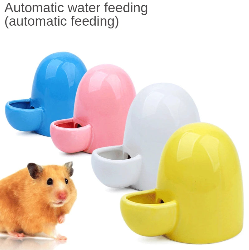 Ceramic Automatic Water Dispenser — Silent Gravity Feeder for Hamsters