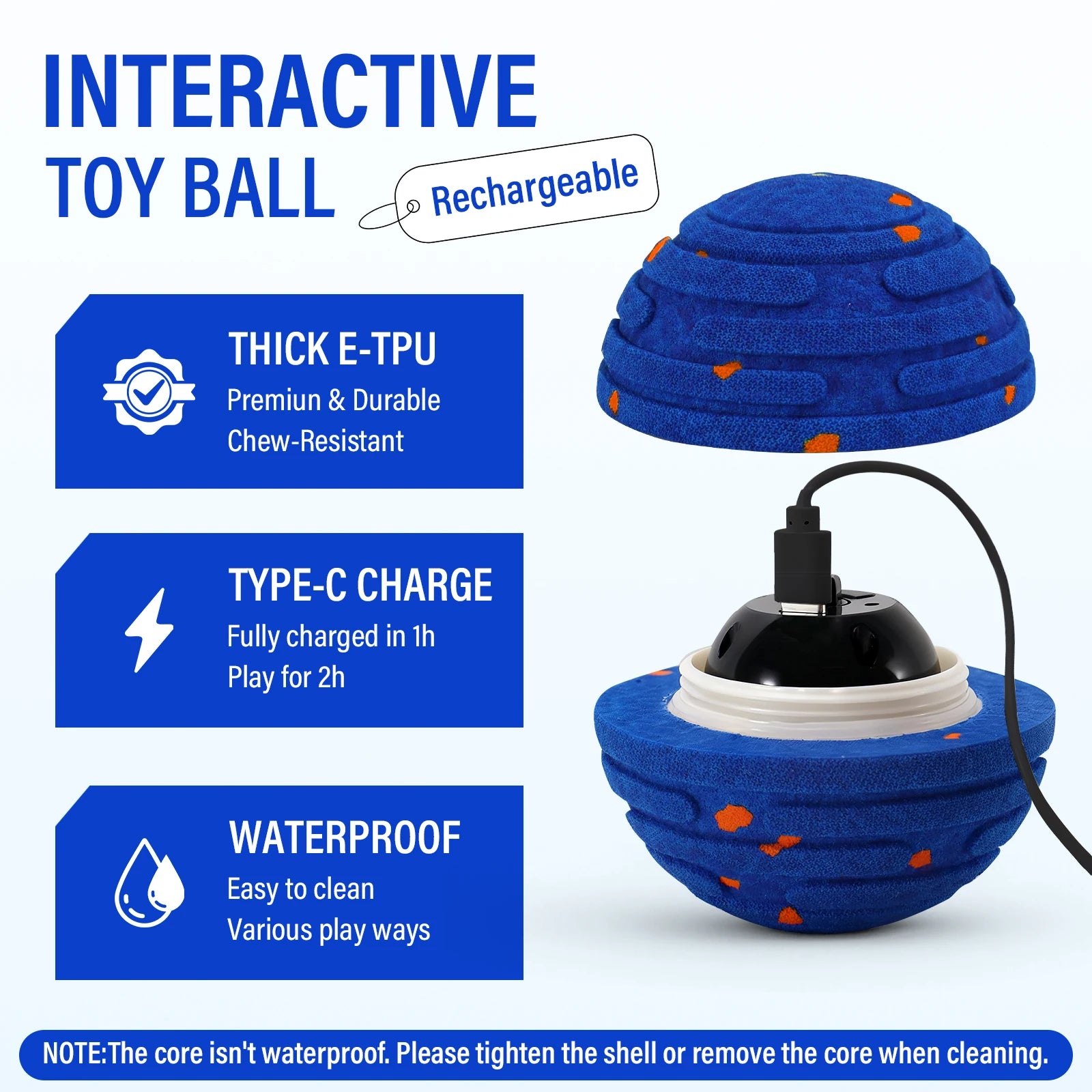 Smart Interactive Dog Toy Ball — Automatic Moving, Rechargeable.