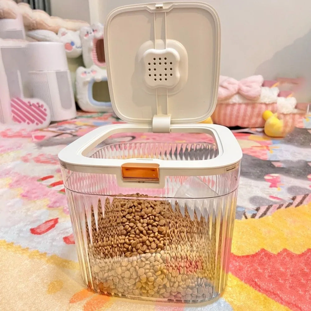 Flip-Cover Pet Food Storage Container