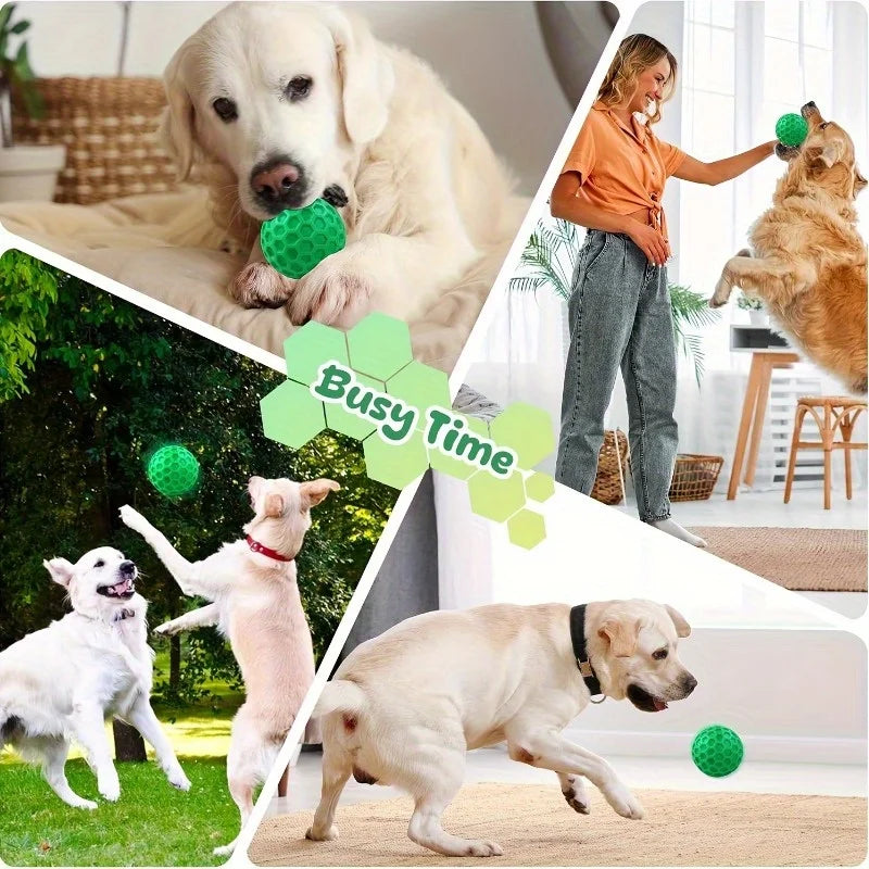 Beef Flavor Hexagonal Rubber Chew Toy for Aggressive Chewers