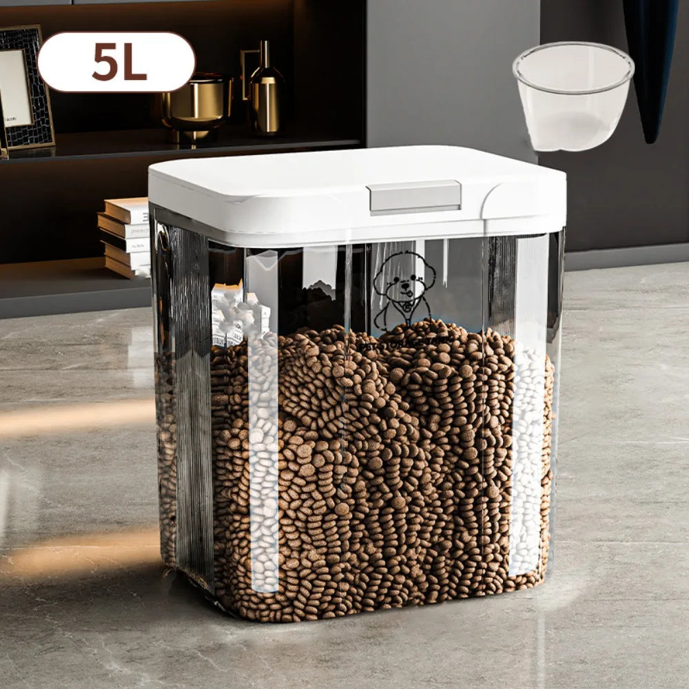 Moisture-Proof Pet Food Storage Container — Transparent, Airtight & Insect-Proof