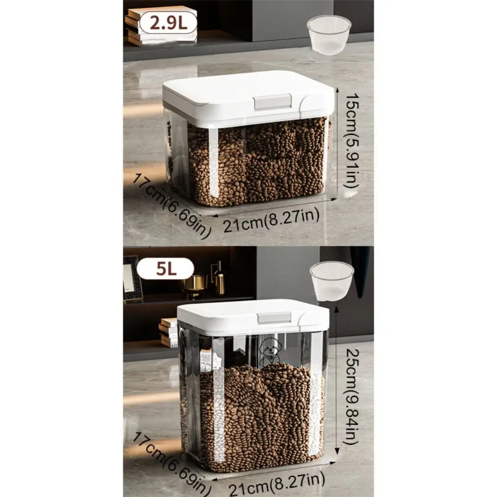 Moisture-Proof Pet Food Storage Container — Transparent, Airtight & Insect-Proof