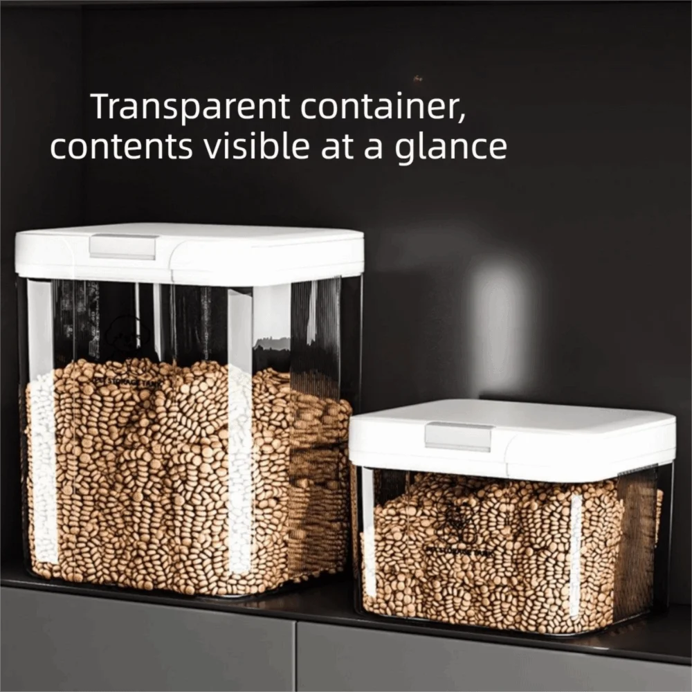 Moisture-Proof Pet Food Storage Container — Transparent, Airtight & Insect-Proof