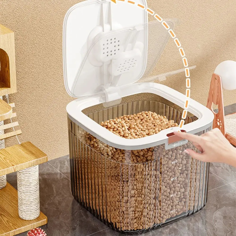 Flip-Cover Pet Food Storage Container