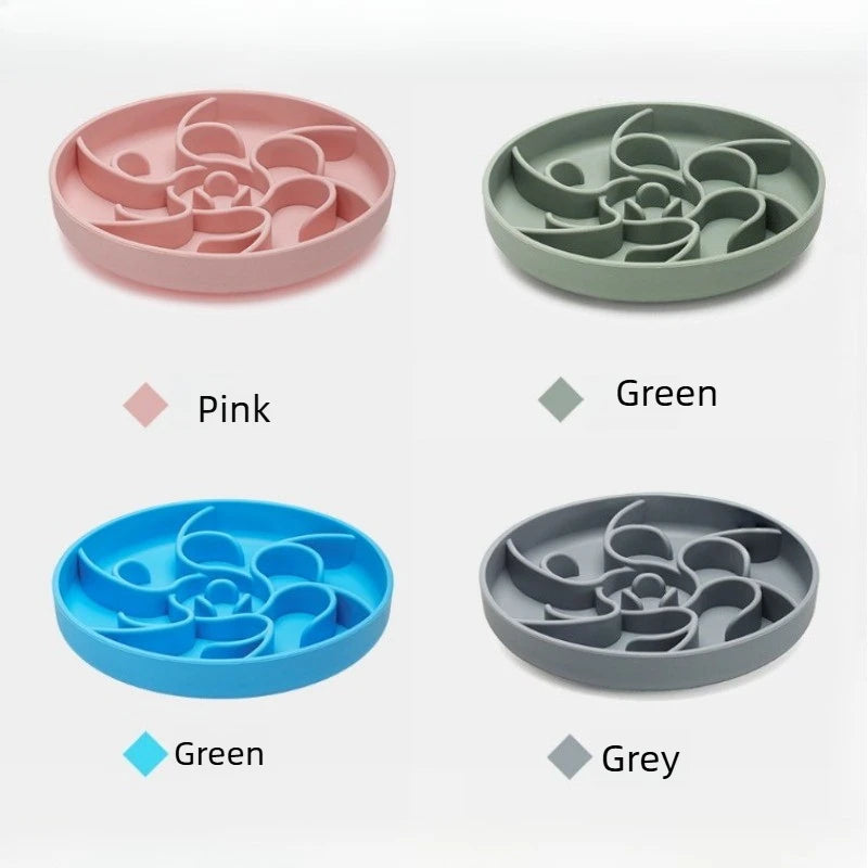Silicone Slow Feeder Pet Bowl — Anti-Gulping, Non-Slip & Anti-Tip for Dogs & Cats