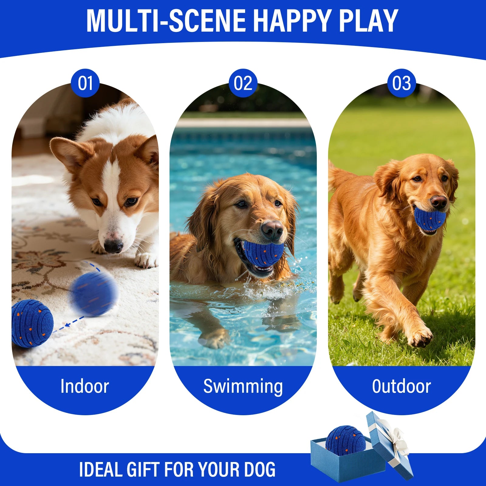 Smart Interactive Dog Toy Ball — Automatic Moving, Rechargeable.