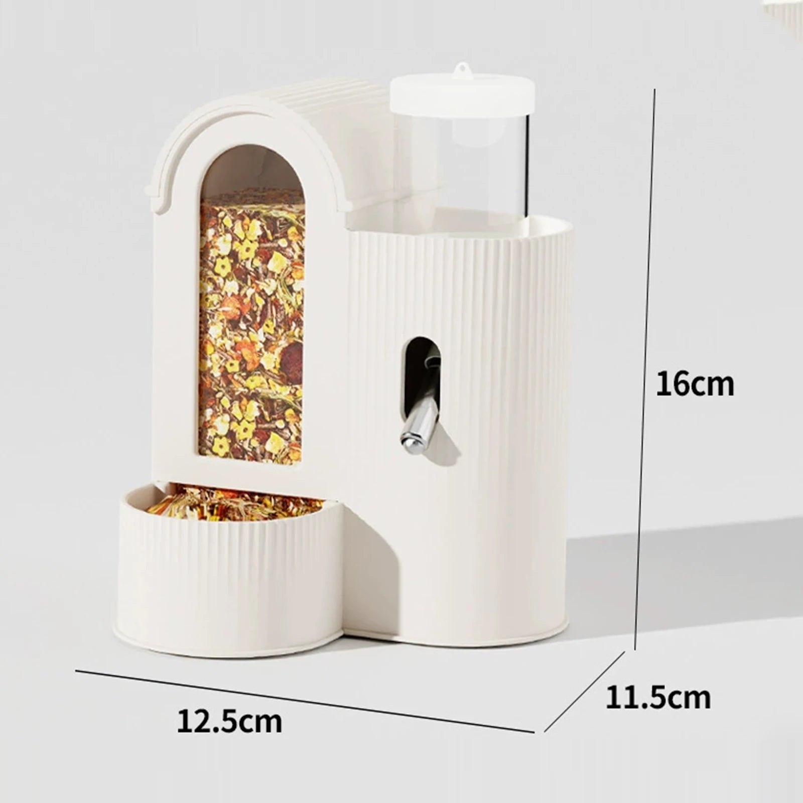 2-in-1 Automatic Feeder & Water Bottle — For Hamsters.