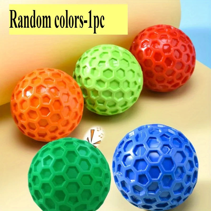 Beef Flavor Hexagonal Rubber Chew Toy for Aggressive Chewers