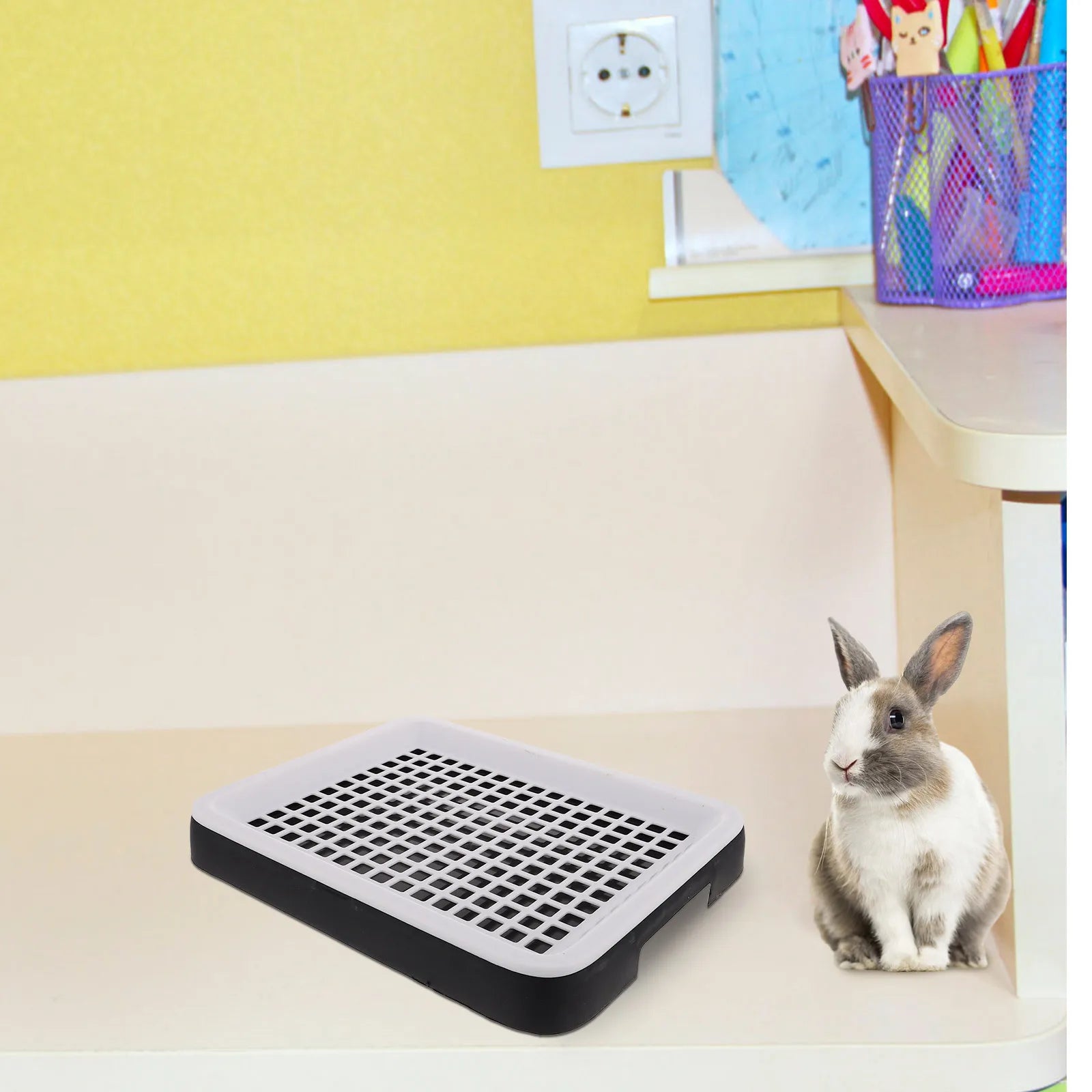 Bunny Litter Box for Small Pets — Thick Bottom Net, Fixed Installation & Easy Clean Rabbit Cage Toilet