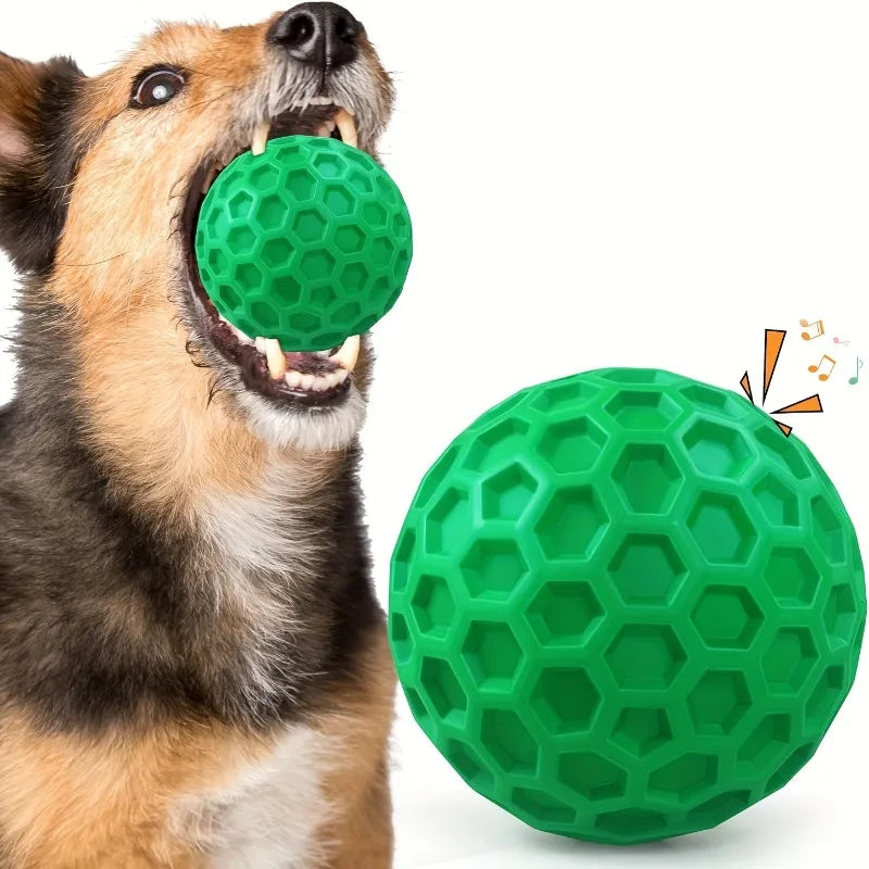 Beef Flavor Hexagonal Rubber Chew Toy for Aggressive Chewers